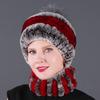 New hat scarf winter thickened thermal hat Rex rabbit fur grass Rex rabbit fur scarf two-piece set