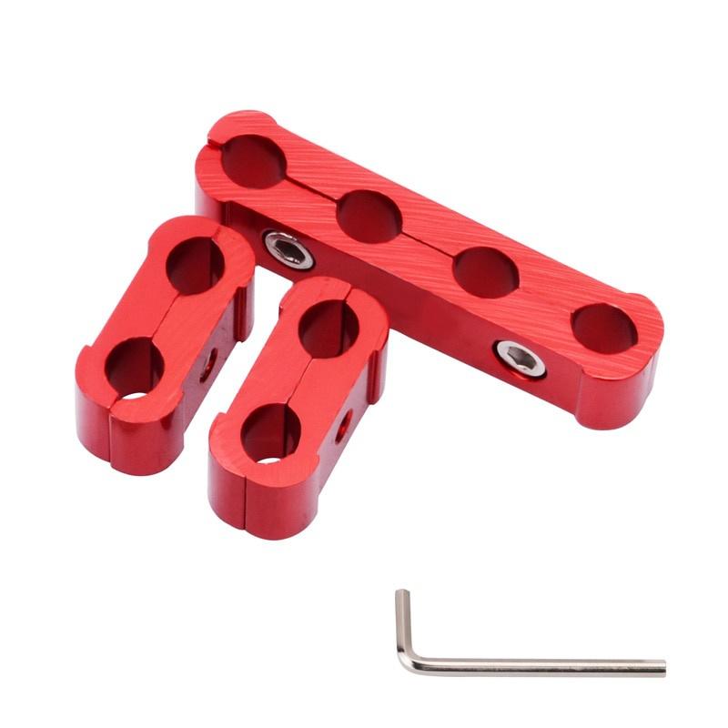 2 Set Aluminum Spark Plug Wire Separator Looms - 8mm Purple Engine Wire Organizers With Wrench