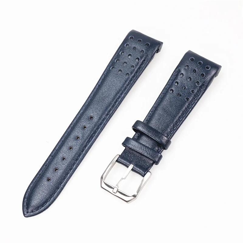 21mm Breathable Leather Watchband for Seiko Watch Strap Sportura Series Barcelona SNAE SNP SRG SUN SPC089 SSC Curved Bracelet