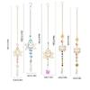 Crystal Lotus Hanging Wind Chimes Stained Glass Suncatcher Sun Catcher Window Drop Bell Balcony Yard Aesthetic Landscape