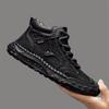 Spring/ AutumnMen's High-top Casual Sneakers Handmade Leather Shoes Plus Size 39-48