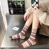 Korean Style Cotton Knitting Women Socks Vintage Long Socks Multicolor Striped School Girls Casual kateboard Sports Socks