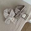 Striped Plaid Cross Wrap Scarf 3 Colors Children Scarf Cute Baby Neckerchief  Baby Girls