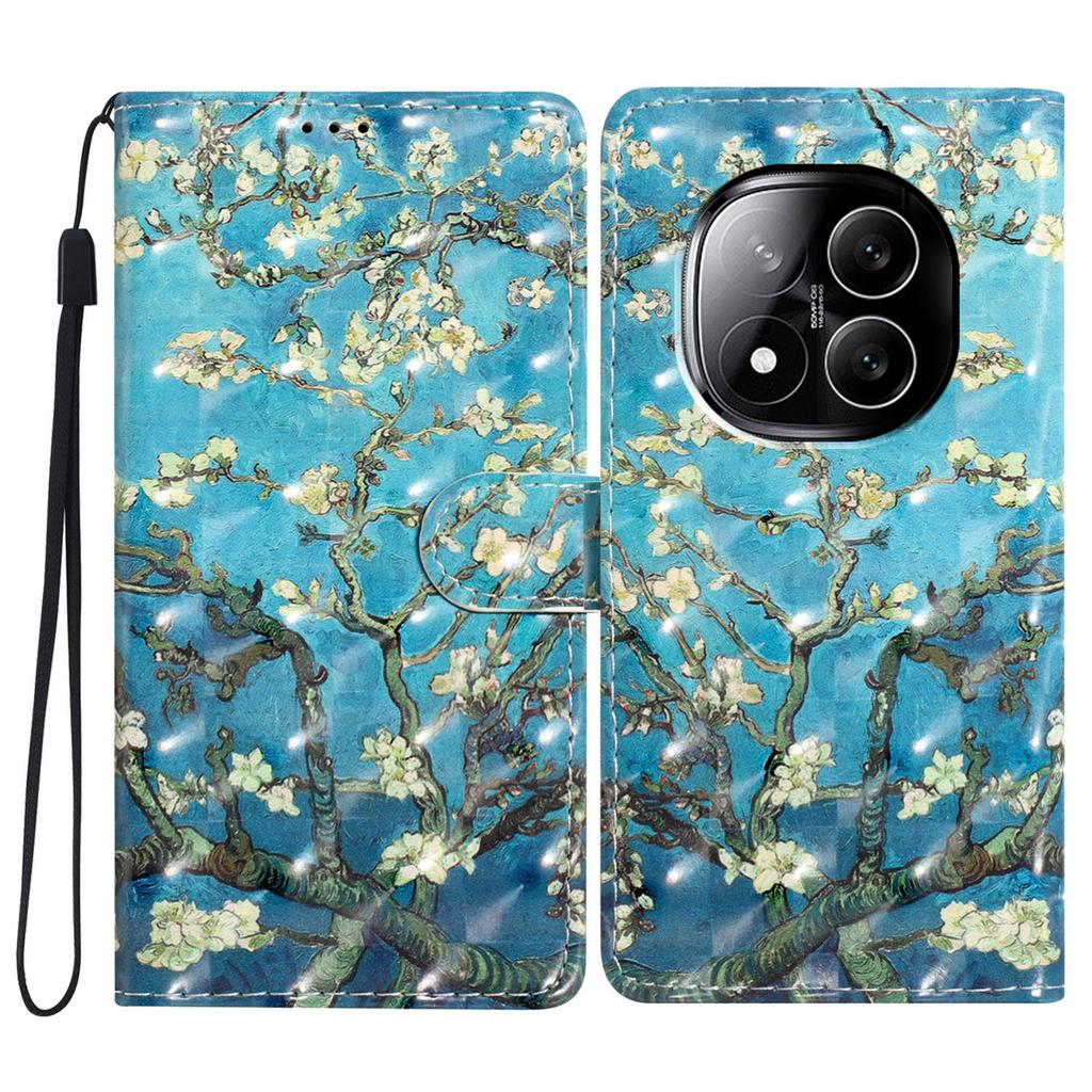 For Xiaomi Redmi Note 14 Pro 5G/Poco X7 5G Case PU Leather Wallet Phone Cover 3D Pattern Printing
