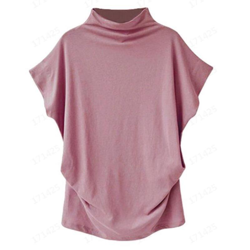 Modisches Lässiges Damen Sommer/Frühlings Kurzarm Halbhoher Kragen Top und Hemd