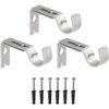 AIMOONSA Adjustable Wall Support for Black Curtain Rod - Set of 3, Diameter Up To 2.5 Cm