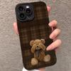 Vintage Plaid Bear Patterns Phone Case For iPhone 17 Pro Max 16 Pro 15 14 13 Mini 12 11 Pro Max 16E 17Air Hockproof Soft Cover