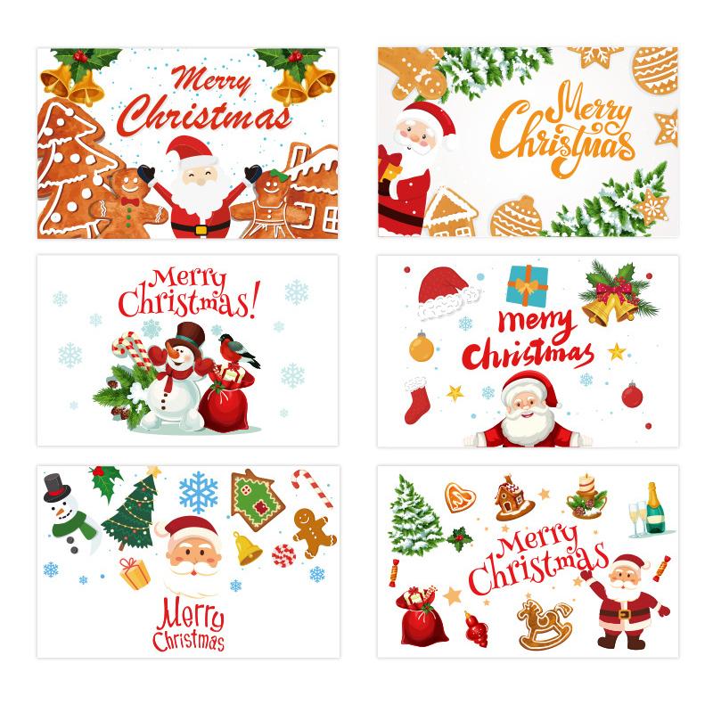 6Pcs Christmas Greeting Card Merry Christmas Handwritten Cards For Family Friends Best Wishes Cards Postcards Envelopes Sticker