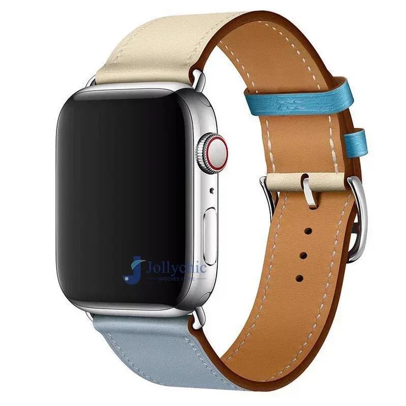 Leather Watch Straps for Apple Watch Band 46mm 44mm 49mm 45mm 42mm 40mm 38/41mm Bracelet iWatch Series 10-Ultra 9-8-7-6-5-4-3-SE
