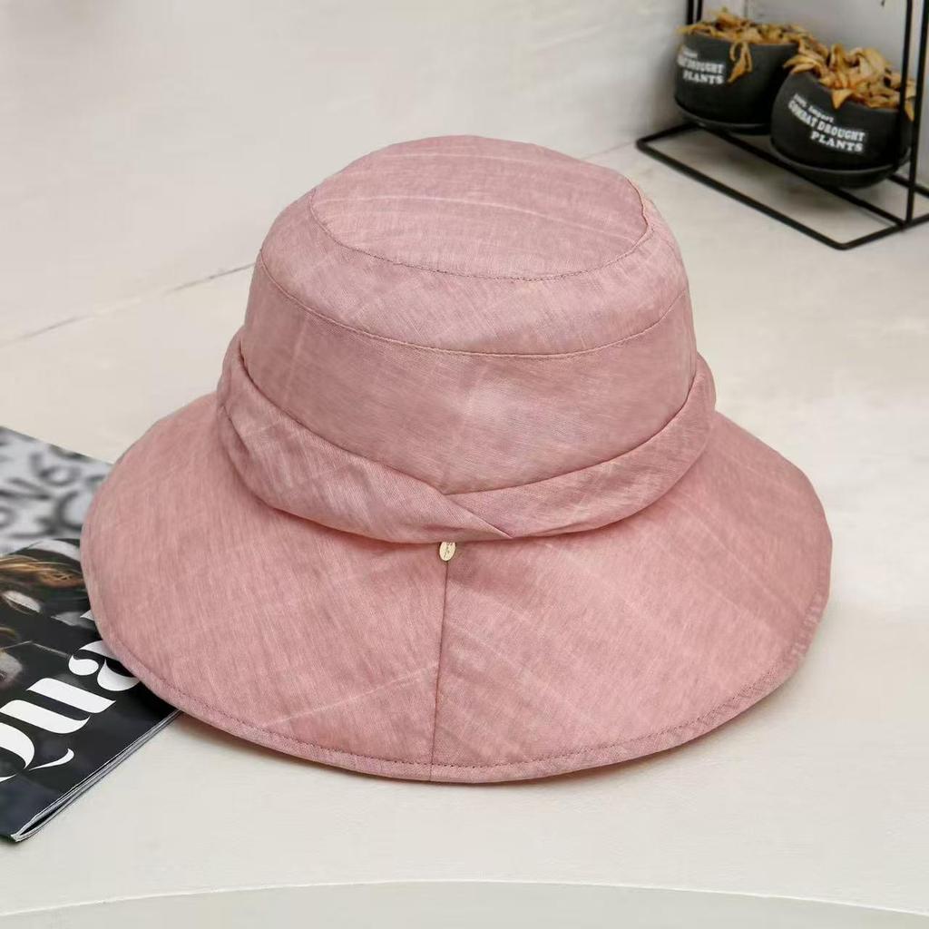 2026 Korean Style Women's Pleated Bucket Hat: Japanese-Inspired, Face-Slimming, Sun Protection, Versatile & Lightweight