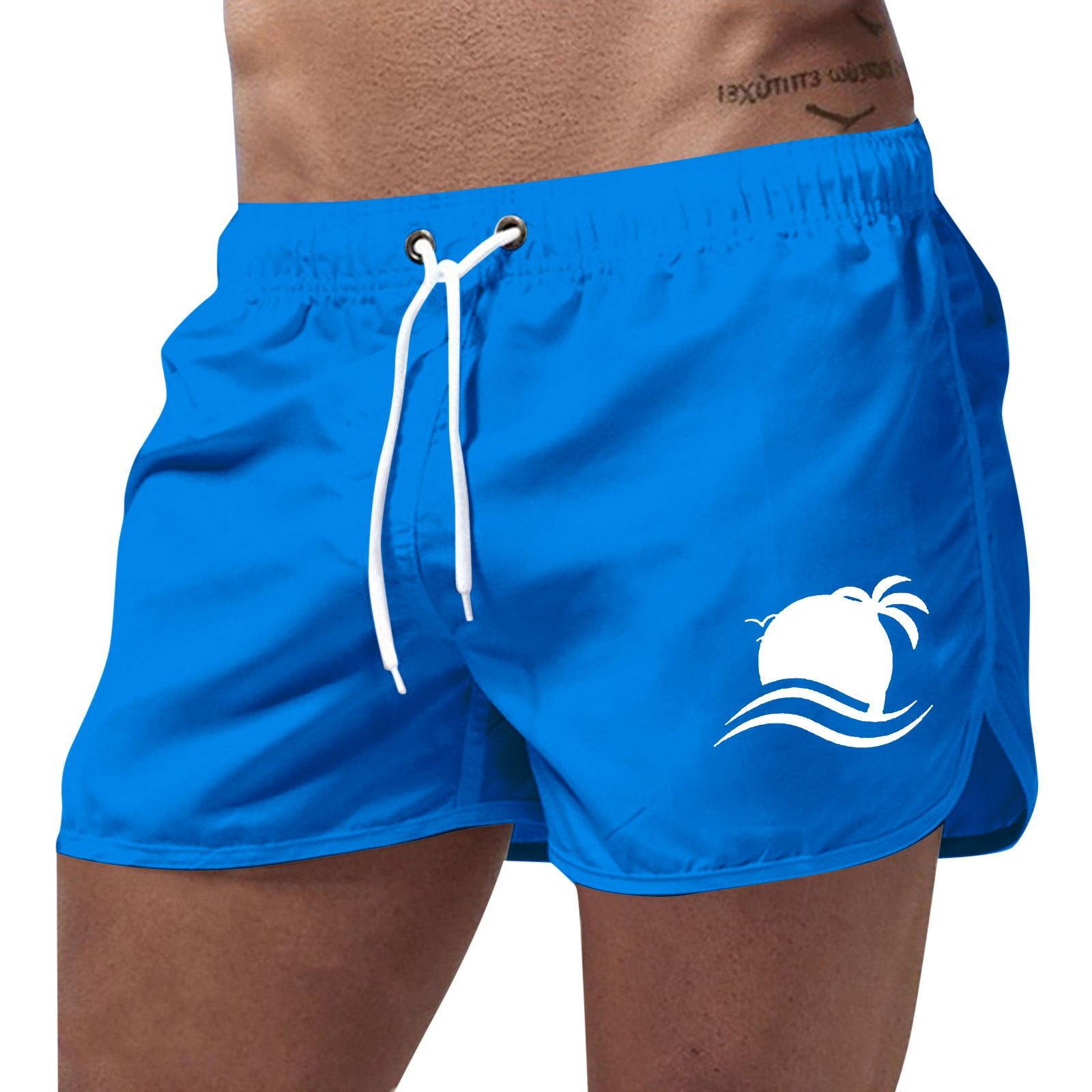 

Летние пляжные брюки Мужская спортивная одежда Модные быстросохнущие дорожные многоцветные с принтом однотонные шорты M королевский синий