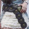 1pc Women's Western Denim Belt Metal Hollow Ladies Trend Wide Waistband Belt for Dresses Women Vintage Personalized Waist seal