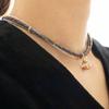 Luvinball Heart Ribbon Chain Necklace