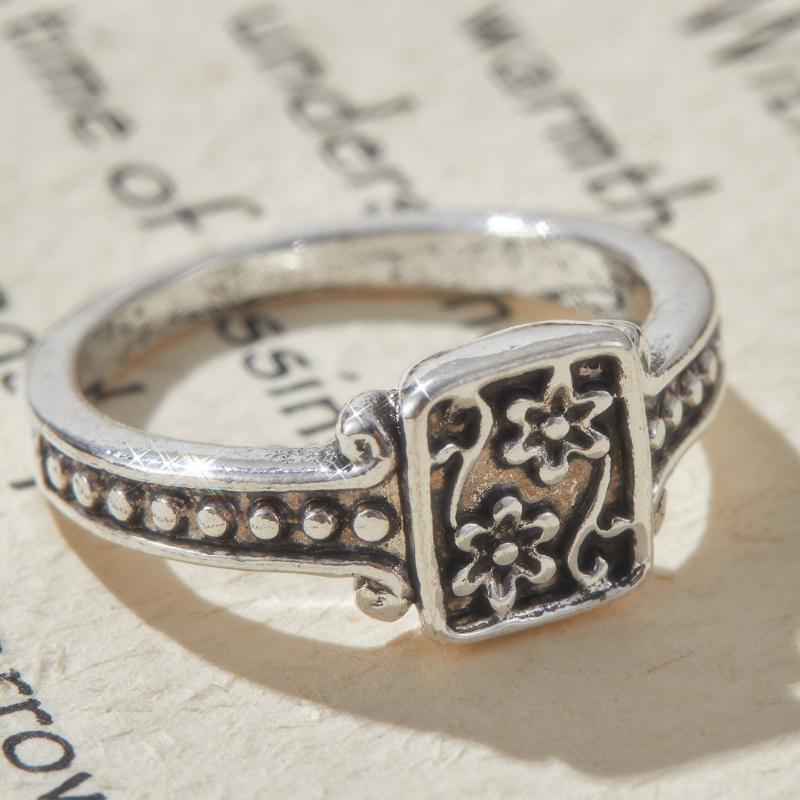 6-10 Size Vintage CopperColor Carved Floral Women's Ring, and Creative Holiday Accessories, Jewelry Gifts