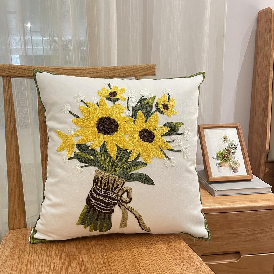 American Sunflower Pillow Nordic Living Room Sofa Pillow Bed Head Cushion Bay Window Model Room Car Backrest