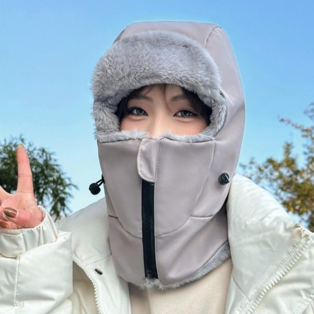 Cold Resistant 4-in-1 Winter Cycling Hat Keep Warm Lei Feng Hat Warm Scarf Face Mask  Men