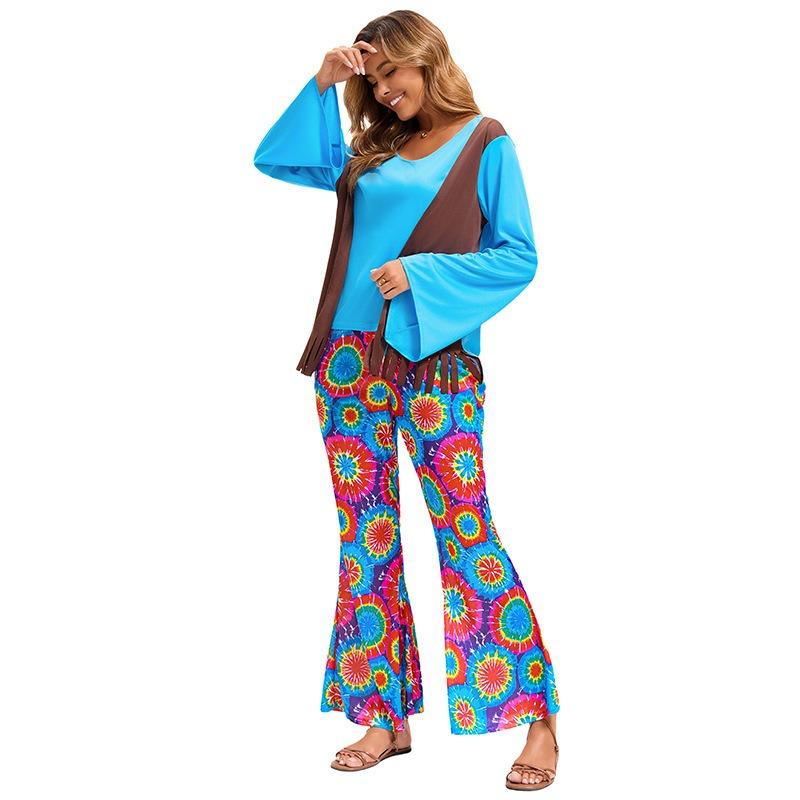 Country singer hip hop singer retro horn trousers couple outfit men and women