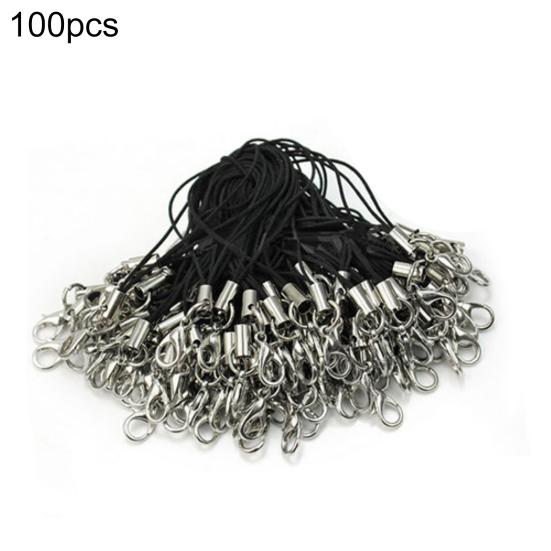 

100 шт. черный ремешок для сотового телефона с застежкой-лобстером для мобильного телефона 100pcs