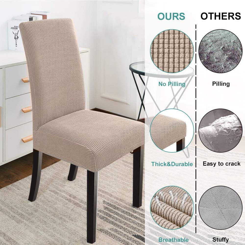 Dining Chair Cover Jacquard Spandex Slipcover Protector Case Stretch for Kitchen Chair Seat Hotel Banquet Elastic