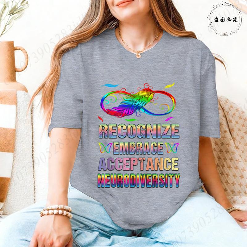 In A World Where You Can Be Anything Be Kind TShirt Women Autism Awareness Puzzle Tees Butterfly Feather Inspirational Tops