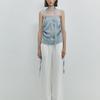 MEENDERI SATIN LOGO SCARF - SKY BLUE
