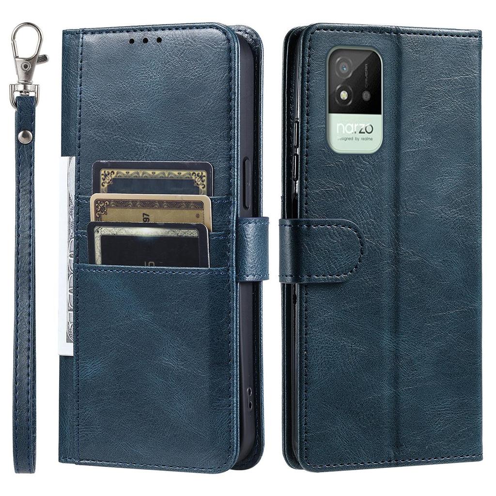 Cover for Realme Narzo 50i Retro PU Leather Flip Wallet Phone Case Multi Card Slots