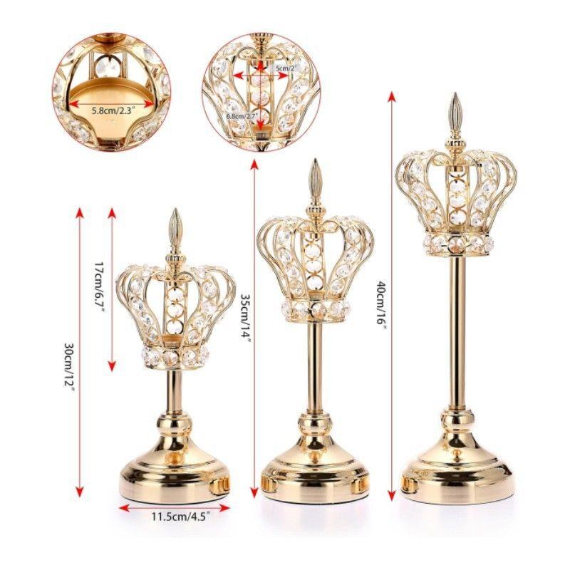European crystal candlestick crown candlelight dinner scene decoration props living room golden ornaments retro luxury