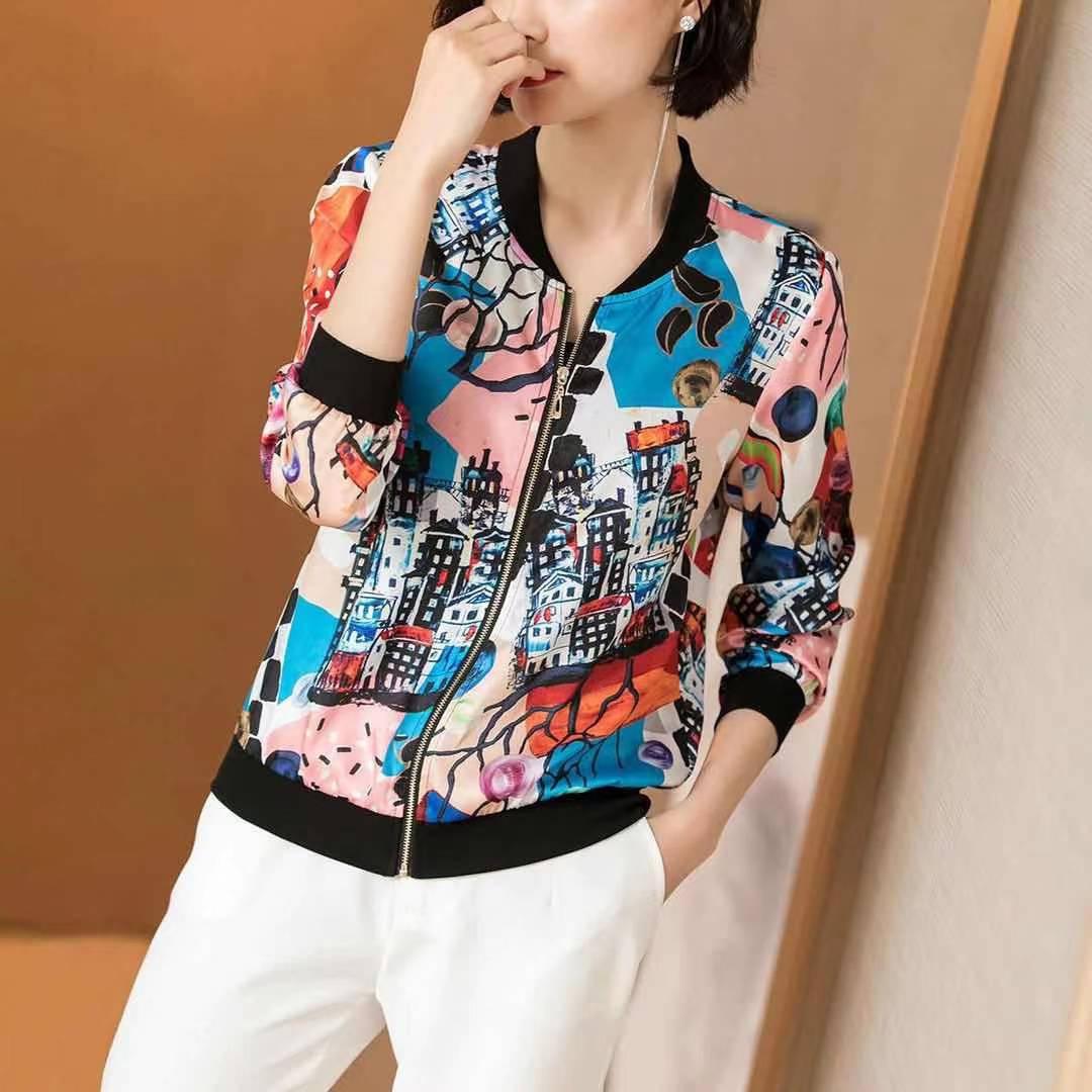 Women s Plus Size Chiffon Sun Protection Baseball Jacket - Printed Long Sleeve Summer Cardigan 5XL