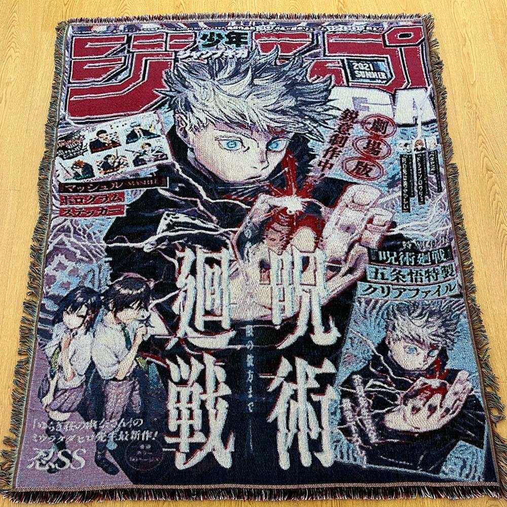 Custom Japanese Anime Wall Hanging Tapestry Woven Cotton Throw Blanket