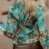 Streetwear Hemd mit Umlegekragen Langarm Elegant Locker Digitaldruck Bluse Damenbekleidung Mode Büro Dame Oberteile 25333