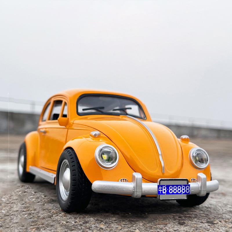 New 1:18 Classic Car Beetle 1955 Alloy Car Model Sound and Light Pull Back Children's Toy Collectibles Birthday gift