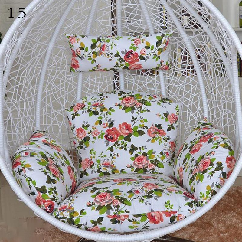 Hanging Swing Egg Chair Cushion Cover Patio Large Round Papasan Chair Pad Cover Empty (No Filling) Garden Lounger Cushion Cover