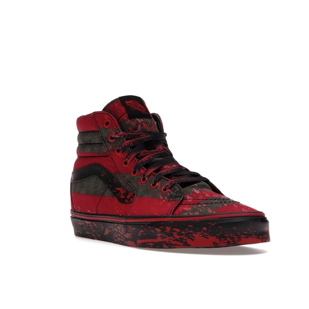 Vans House of Terror X Sk8-Hi The Nightmare On Elm Street Unisex Sneakers Red Black VN0A4U3CZV1