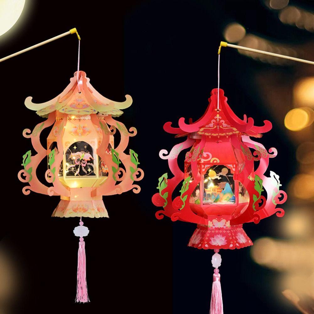 PVC Handheld Lantern Blessing Antique Lantern Chinese Portable Lantern  Hanfu Accessories