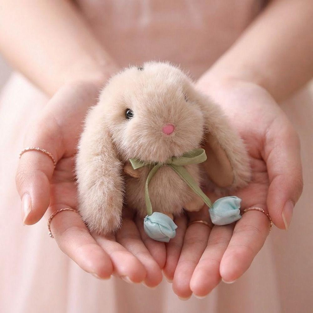 Cute Plush Doll Pendant Soft Cartoon Bunny Keyring Sweet Bag Charm  Hanging Ornaments