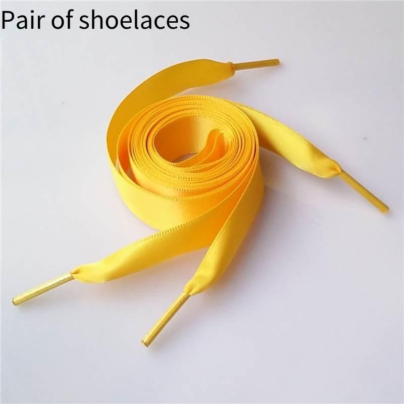 Ribbon Polyester Double Satin Wide Flat Shoelace Candy Color Fashion Various