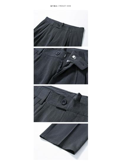 MYQ Pánské jarní/letní volné širokonohé splývavé kalhoty - Korejský trend, ležérní kalhoty až na zem