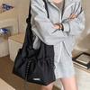 Large Capacity Tote Bag Women's Pleated Shoulder Bag Student Class Bag