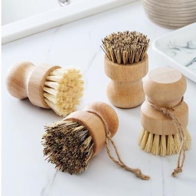 Handliche Spülbürsten mit Holzgriff, tragbare Scheuerbürsten, Haushalts-Küchenreinigungsbürste für Schüsseln, Teller, Töpfe