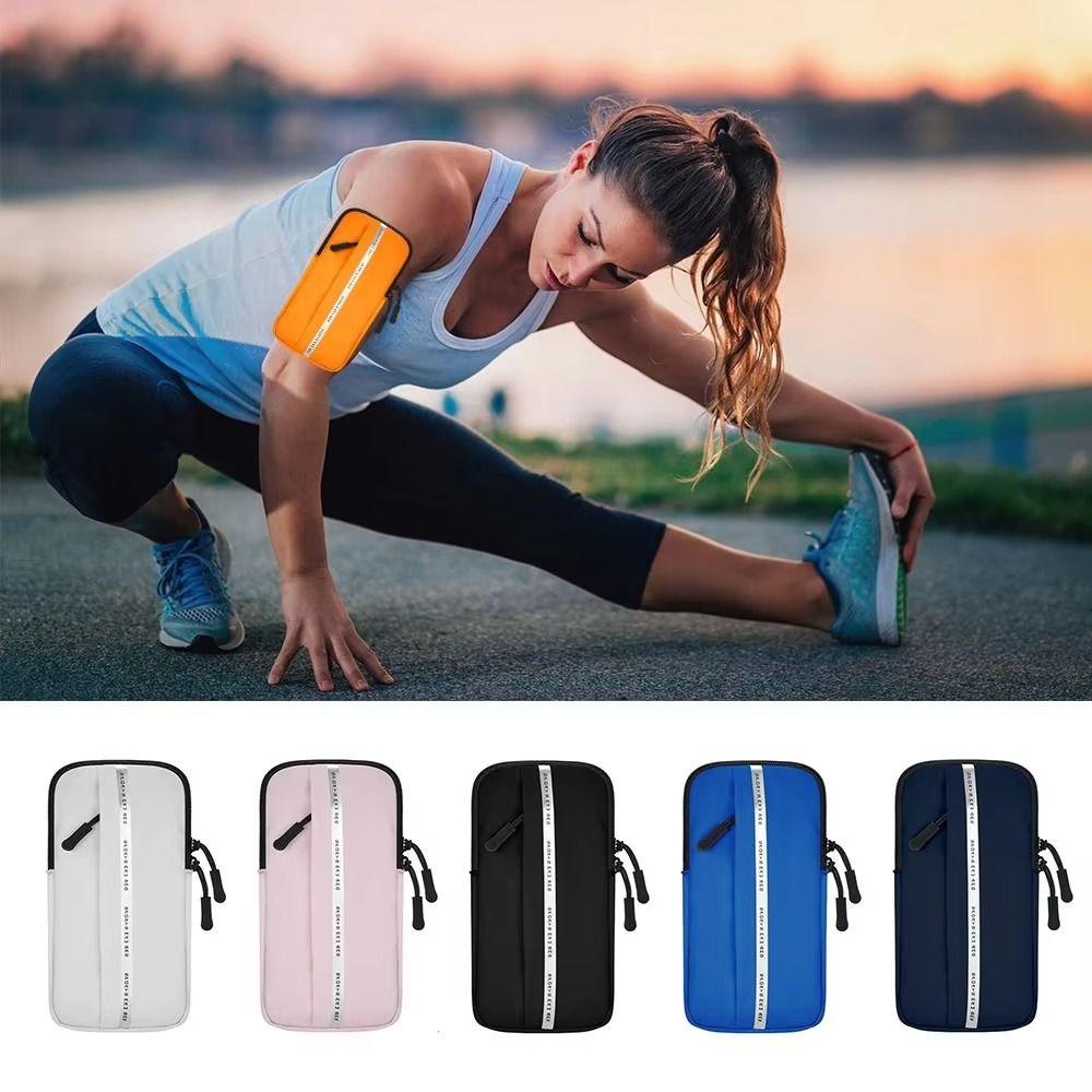 

PU Running Mobile Phone Arm Bag Large capacity Armband Sports Phone Case Gym Yoga Cycling чорний