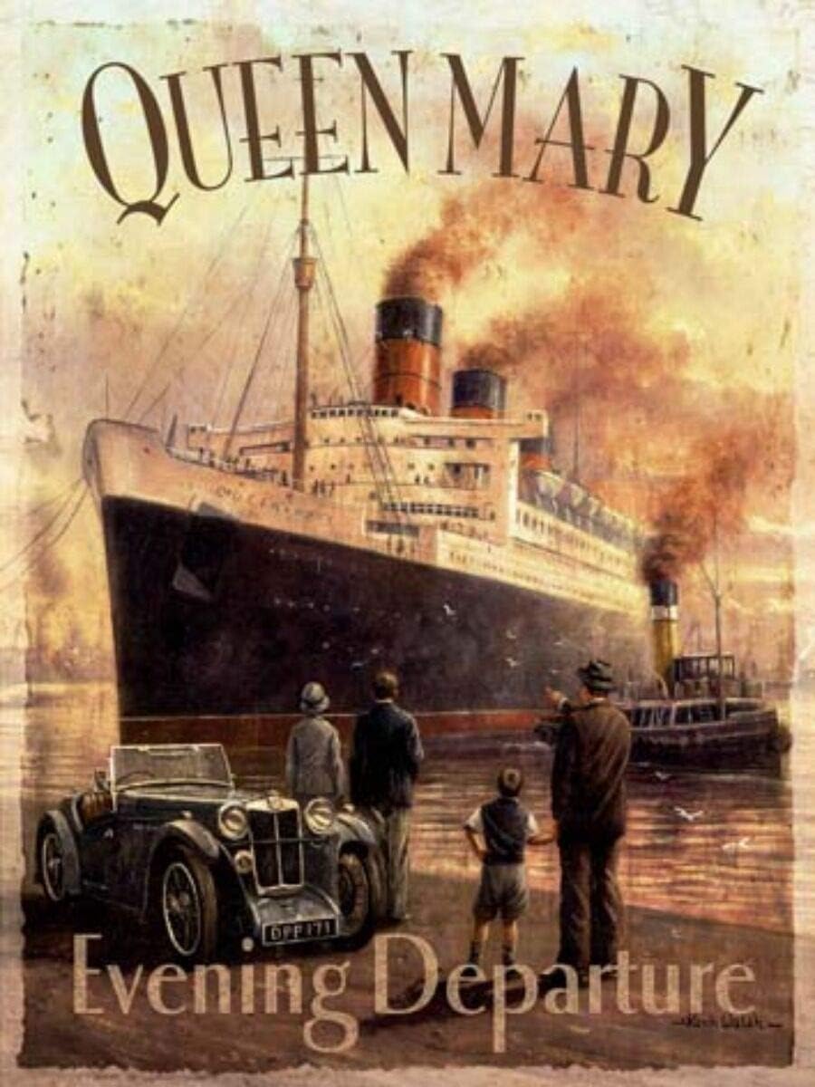 1d Винтажный стиль Лайнер Queen Mary Океанский Круизный Корабль Лодка Настенный Декор Металлический Жестяной Знак для Дома Бара Клуба Паба Ресторана 20x30cm（7.8x11.8inch）