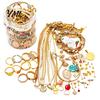 Decorative Jewelry Jar 35/40/45/50/60Pcs Mystery for Women, Box with Assorted Random Necklaces Earrings Rings Bracelets, Silver Golden Plated