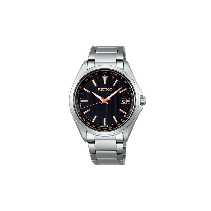 SEIKO Trendy Photo-Driven Quartz Titanium Strap Men s Watch Black Dial SBTM293 чёрный