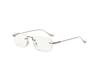 [Flex] Frameless Square Sunglasses (Frame: Silver, Lens: Clear) Brand Women's Men's Popular Stylish Fashion Glasses UV Protection Rimless