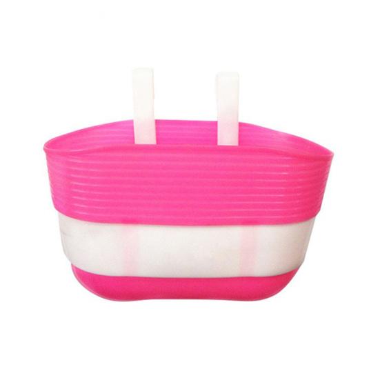 

Bicycle Basket Large Capacity Bright Color Strong Load-bearing Smooth Edge Easy Installation Kids Scooter Bike Handlebar Front Storage розовый