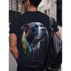 Herren 3D-gedrucktes T-Shirt mit großem Hundemuster Humorvolles digital bedrucktes Kurzarm-T-Shirt Atmungsaktives Polyester Rundhals Freizeit
