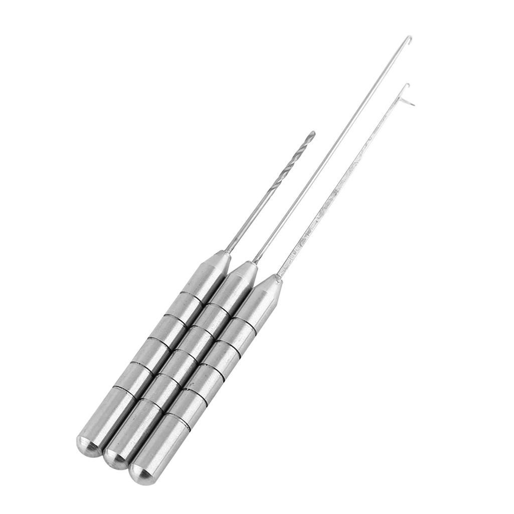 Fishing Rigging, Fishing Drill Hook Aluminum Alloy Bait Needle Set Lightweight 3 in 1 Tool Kit with Stringer Needle for Making Rigs