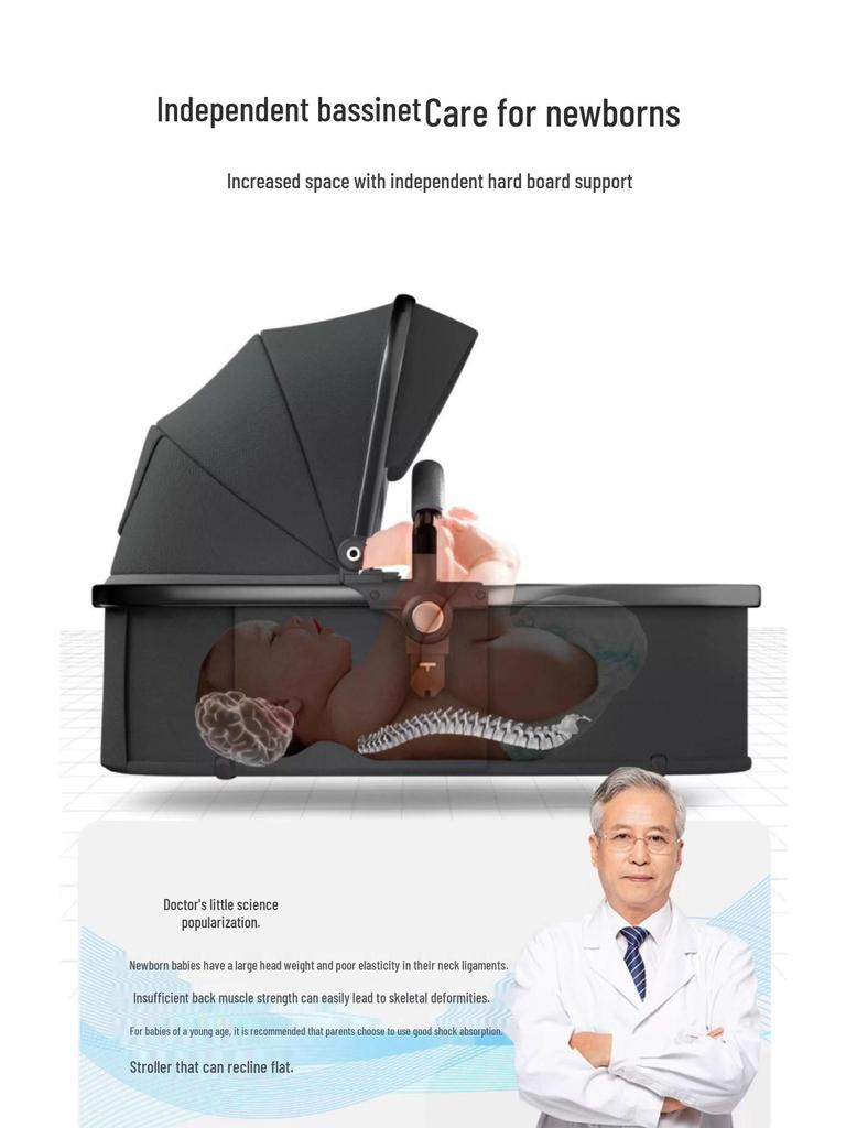 Lightweight Dual-Use Baby Stroller: High Landscape, Convertible, Foldable, & Two-Way.