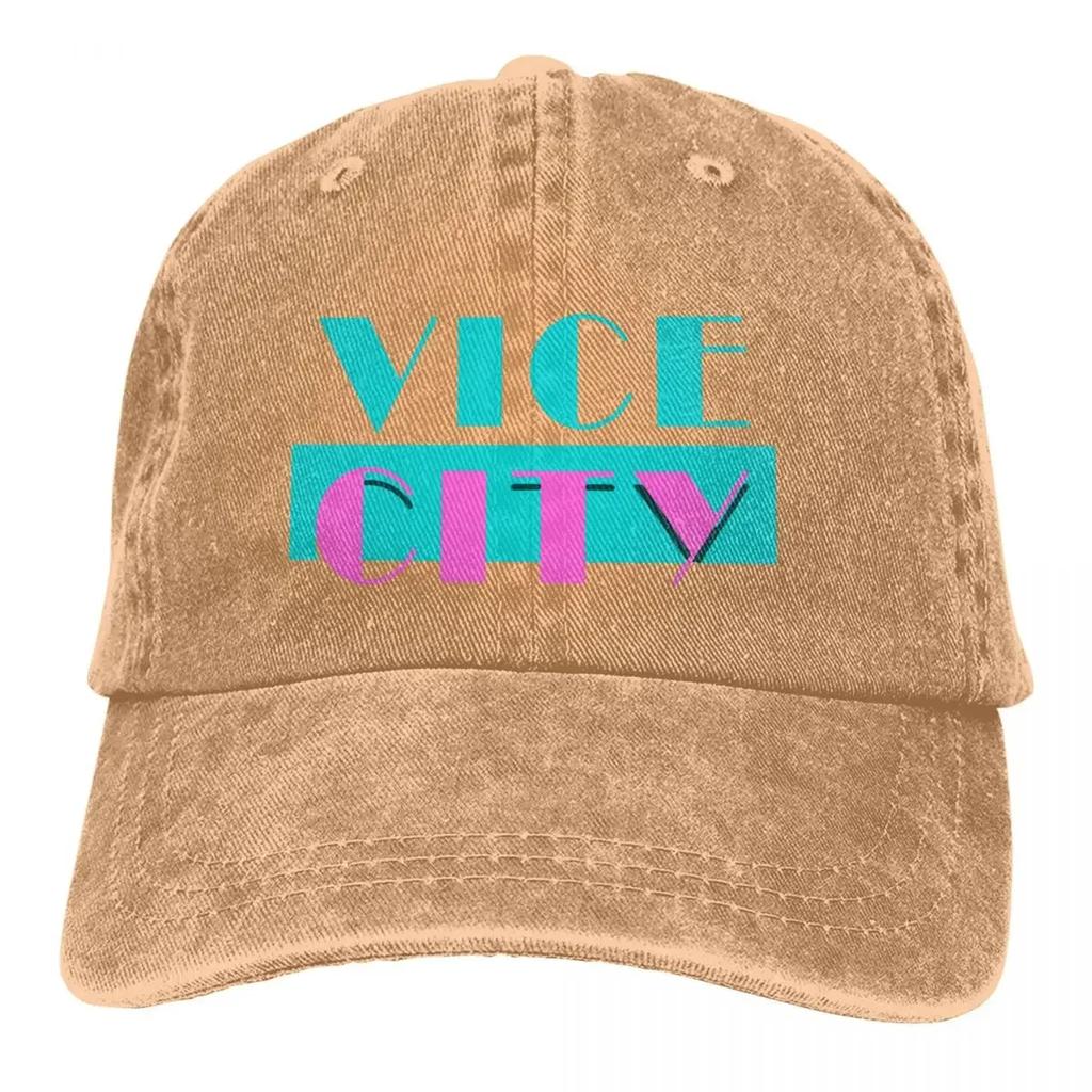 GTA Grand Theft Auto Spiel Mehrfarbige Mütze mit Schirm Herren Damen Cowboy-Kappe Vice City Baseballkappen Personalisierte Schirmmütze Schutzhüte