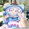 Cute Gawr Gura Hololive Anime Soft Plush Blanket,Flannel Blanket Throw Blanket for Living Room Bedroom Bed Sofa Picnic Cover Kid